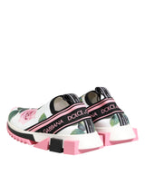 Dolce & Gabbana White Rose Print Sorrento Sneakers Shoes