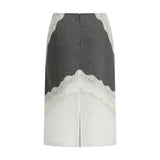 Jil Sander Gray Polyester Midi Skirt