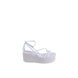 Calvin Klein White Leather Platform Sandals