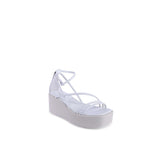 Calvin Klein White Leather Platform Sandals