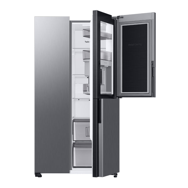 SAMSUNG REFRIGERATOR RH69 CABINET, 645L, E, TWIN COOLING PLUS, NO FROST, SPACE MAX TECHNOLOGY, SMART CONVERSION, DUAL AUTO ICE MAKER, BEVERAGE SHOWCASE, HxWxD 1.78x0.91x0.72, INOX