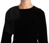 N.21 Sheath A-line Black Viscose Long Sleeves Round Neck Mini Dress