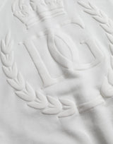 Dolce & Gabbana White Cotton Hooded Pullover Sweatshirt Men