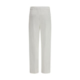 Brunello Cucinelli White Cotton Dress Pants