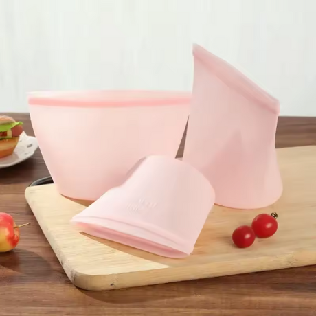 Silicone Food Storage Envelope Bag - Reusable, Food Grade Silicone, Freshness Protection (Multiple Sizes & Colors)
