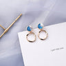 Trendy Blue Gray Geometric Earrings - Fashionable Accessory