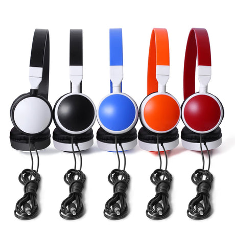 Keewonda Bulk Headphones Wired for Classroom Wholesale 5 Pack School Headphones KW-X05M Multi Colored Foldable Computers Headphones for Kids Students Children Teen Adults