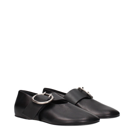Jil Sander Black Leather Ballet Flats