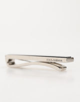 Dolce & Gabbana Silver Tone Brass Logo Branded Men Accessory Tie Clip Bar