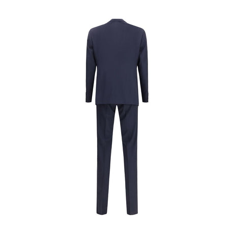 Giorgio Armani Blue Fleece Wool Two-Piece Suit