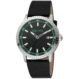 Just Cavalli Black Leather Dress Watch