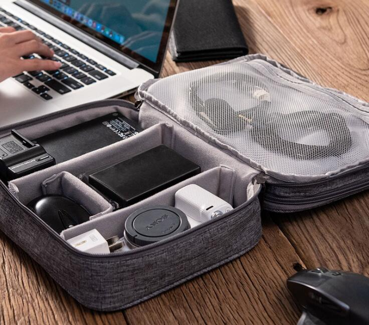 Two Layer Waterproof Multifunctional Data Cable Storage Bag