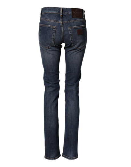 Dolce & Gabbana Blue Cotton Stretch Skinny Men Denim Jeans