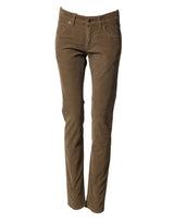 Dolce & Gabbana Brown Cotton Stretch Skinny Men Denim Jeans