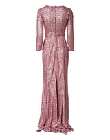 Dolce & Gabbana Pink Sequinned Mermaid Long Gown Dress