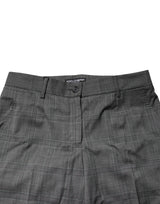 Dolce & Gabbana Dark Gray Check Tartan VirginWool Dress Pants