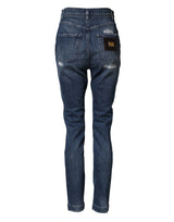 Dolce & Gabbana Blue Distressed Washed Logo GRACE Denim Jeans