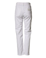 Dolce & Gabbana White Distressed Cotton BOYFRIEND Denim Jeans