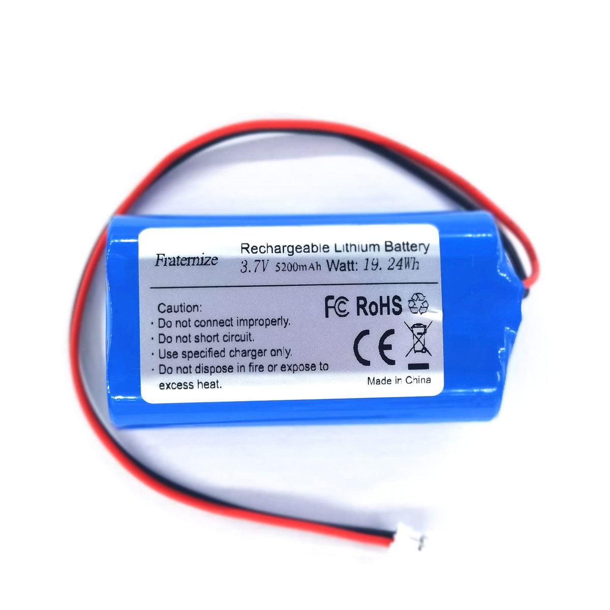5200mAh 3.7v lithium ion battery with 2.0Pin JST-PH JST 2.0/2P Plug Rechargeable battery Pack lithium 3.7 volt batteries for Electronics Toys Lighting Equipment Bluetooth speaker other products.