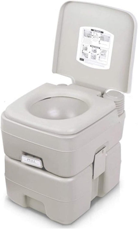 Dripex Portable Camping Toilet - 20L /5.3 Gallon Handle Removable Handle Toilet with Flush for RV Boating Outdoor Camping Hiking Travel Caravan Road Trips