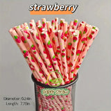 Eco-Friendly Biodegradable Fruit Series Paper Straws (25/100 Packs)