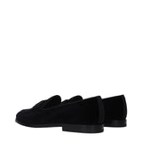 Dolce & Gabbana Black Velvet Slip-On Loafers