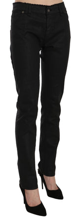 John Galliano Black Mid Waist Skinny Cotton Casual Denim Jeans