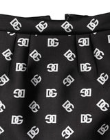 Dolce & Gabbana Black Dg Logo Pencil Cut High Waist Mini Skirt