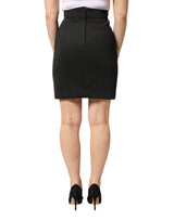 Dolce & Gabbana Black Nylon Pencil Cut High Waist Mini Skirt