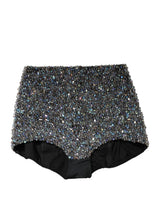 Dolce & Gabbana Multicolor Embellished High Waist Hot Pants Shorts