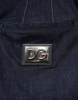 Dolce & Gabbana Dark Blue Cotton A-line Denim Midi Skirt