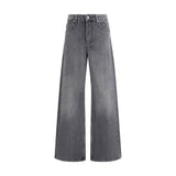Marine Serre Gray Cotton Flared Jeans