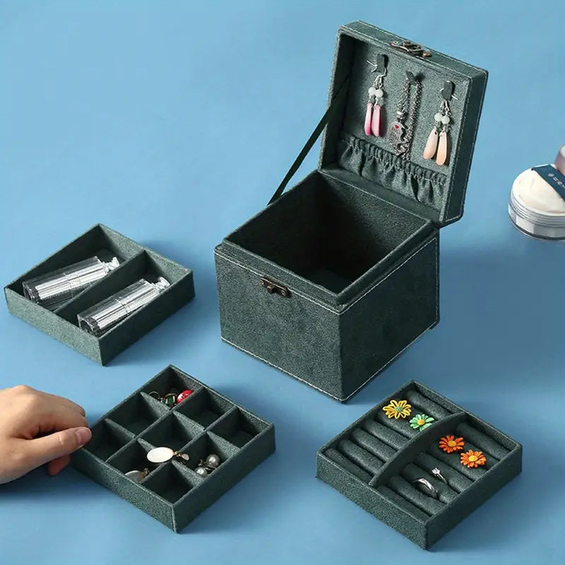 Multi-layer Portable Jewelry Storage Box for Accessories