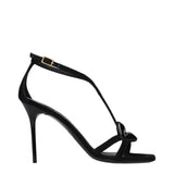Balmain Black Leather Stiletto Heel Sandals