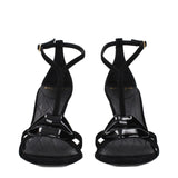 Balmain Black Leather Stiletto Heel Sandals