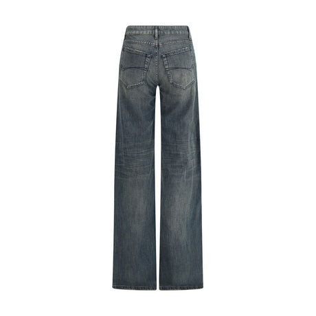 Balenciaga Blue Cotton Flared Jeans