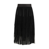 Dolce & Gabbana Black Silk Long Skirt