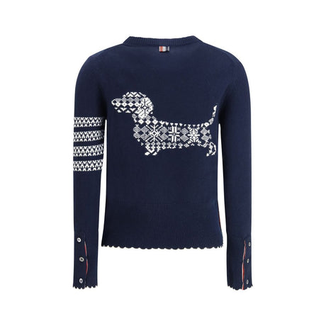 Thom Browne Blue Fleece Wool Sweatshirt
