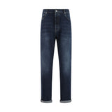 Brunello Cucinelli Blue Cotton Straight-Leg Jeans