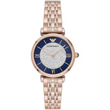 Montre à quartz en acier bronze Emporio Armani pour femme 