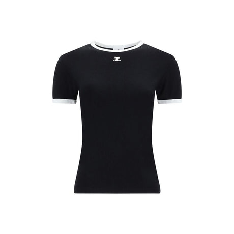 Courrèges Black Cotton T-Shirt