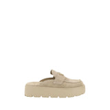 Prada Beige Rubber Platform Loafers
