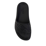 Fendi Black Rubber Flat Sandals