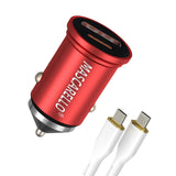 USB C Car Charger Adapter Fast Charging 38W (PD18W/QC20W) Dual Port Cigarette Lighter Compatible with iPhone Series; iPad; Samsung Series (red)