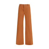 Chloé Brown Cotton Flared Pants