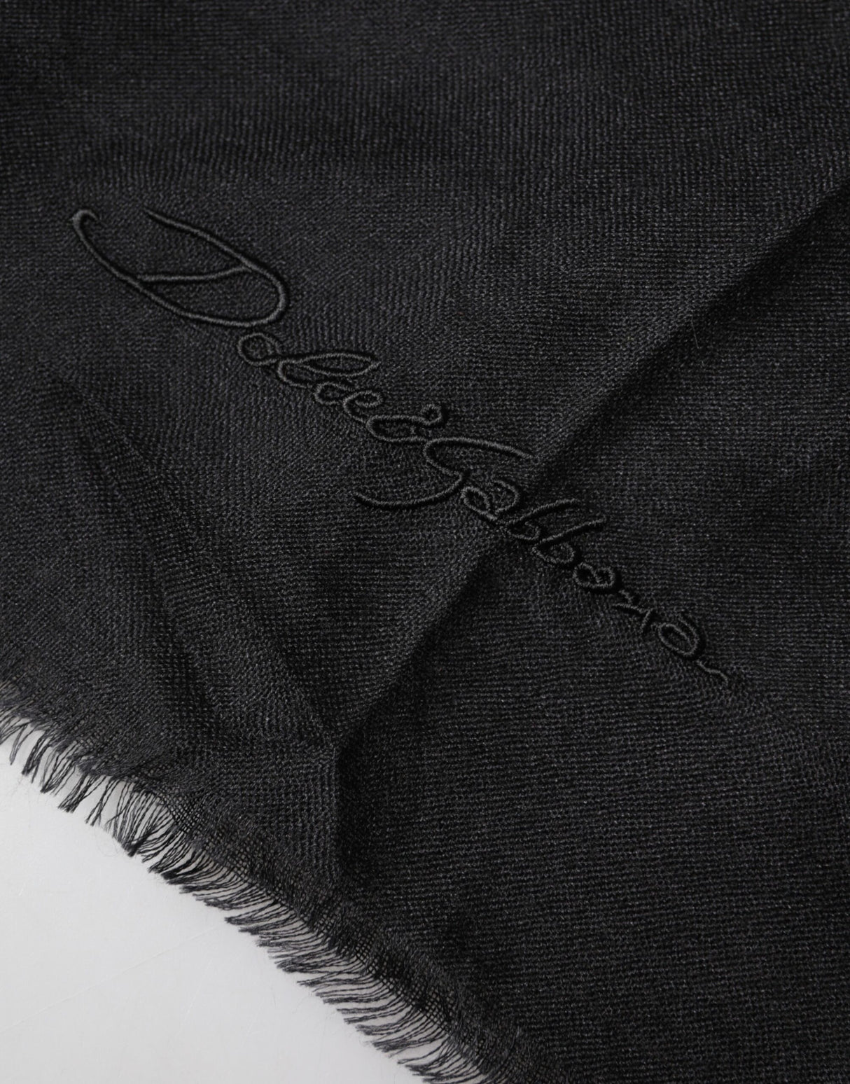 Dolce & Gabbana Black Cashmere Knit Neck Wrap Shawl Scarf