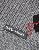 Dolce & Gabbana Gray Cashmere Knit Neck Wrap Shawl Scarf