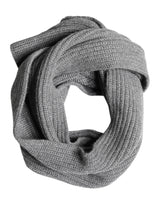 Dolce & Gabbana Gray Cashmere Knit Neck Wrap Shawl Scarf