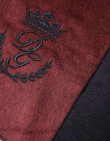 Dolce & Gabbana Maroon Silk Neck Wrap Shawl Fringes  Scarf