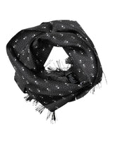 Dolce & Gabbana Black Silk Dotted Men Neck Wrap Shawl Scarf